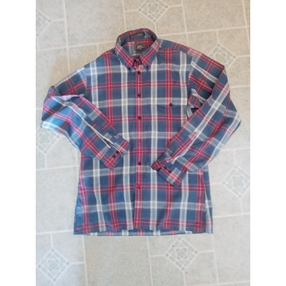 John Henry Fitted Shirt M Plaid